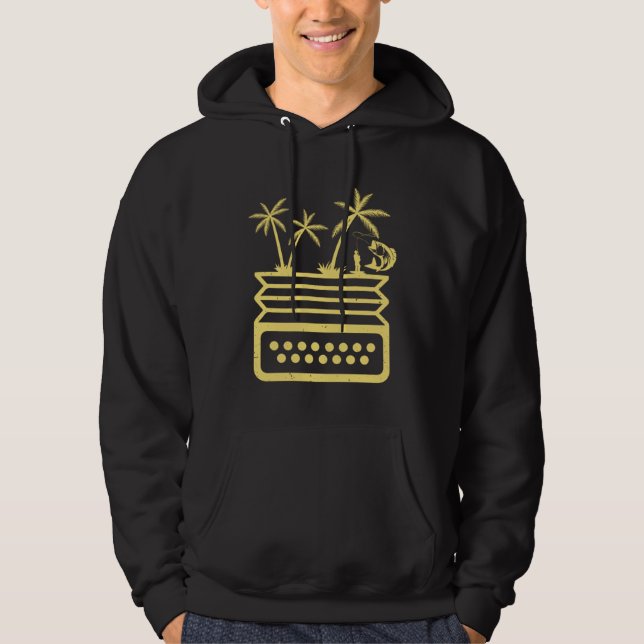 Accordion And Angler Fishing Accordion Music Instr Hoodie (Front)