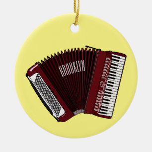 Accordion cartoon illustration ceramic ornament