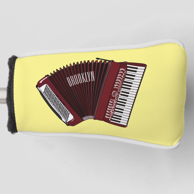 Accordion cartoon illustration golf head cover (Front)