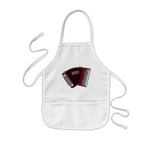 Accordion cartoon illustration kids apron