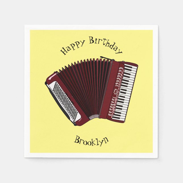 Accordion cartoon illustration napkin (Front)