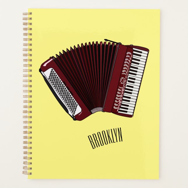 Accordion cartoon illustration planner (Front)