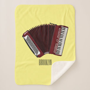 Accordion cartoon illustration sherpa blanket