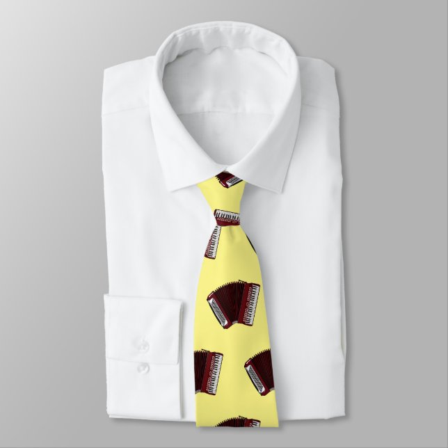 Accordion cartoon illustration tie (Tied)