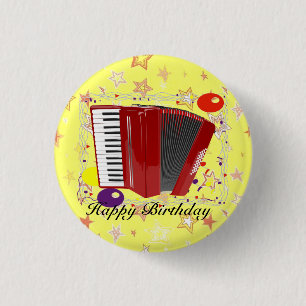 Accordion Celebration 1 Inch Round Button