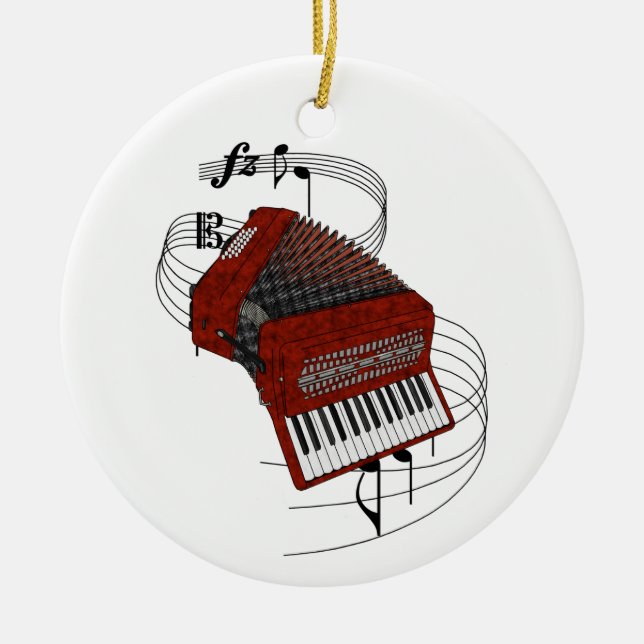 Accordion Ceramic Ornament (Front)