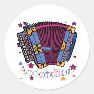 Accordion Classic Round Sticker