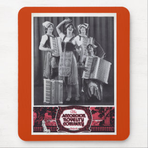 Accordion Girls Vintage Ad Mouse Pad