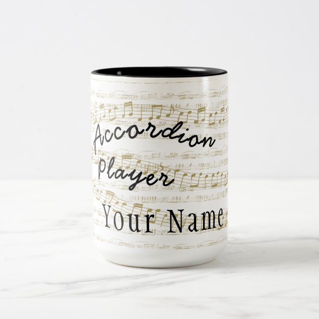 Accordion joueur grande tasse avec votre nom (Centre)