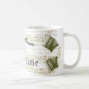 Accordion joueur mug 11 oz avec votre nom