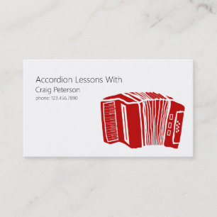 Accordion Lessons, Music Instructor Business Card