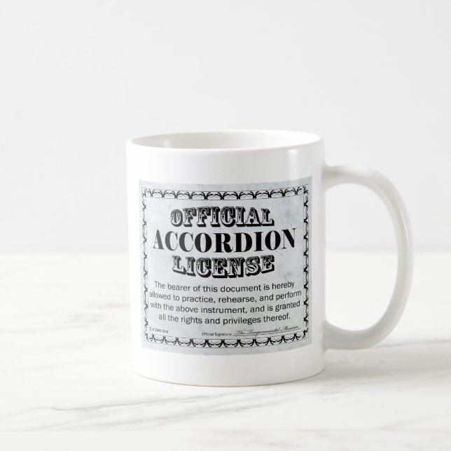 Accordion License Coffee Mug (Right)