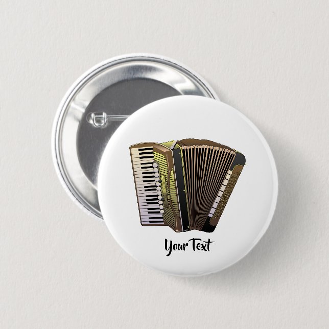 Accordion  Music Instrument Personalized 2 Inch Round Button (Front & Back)