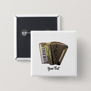 Accordion  Music Instrument Personalized 2 Inch Square Button