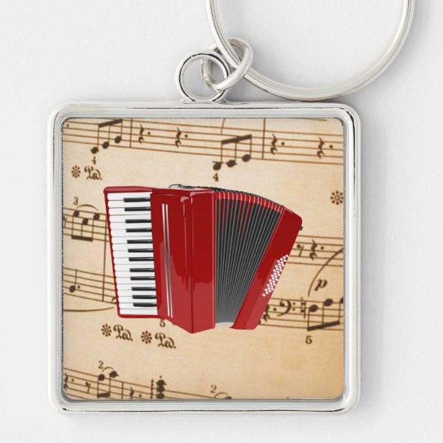 Accordion Music, popular design, Keychain (Front)