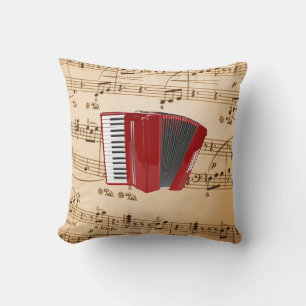 Accordion Music, popular design, Throw Pillow