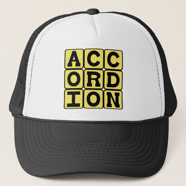 Accordion, Musical Instrument Trucker Hat (Front)