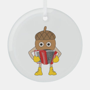 Accordion Nut Glass Ornament