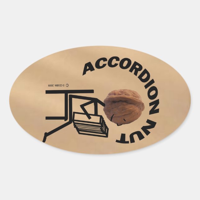 Accordion Nut! Oval Sticker (Front)