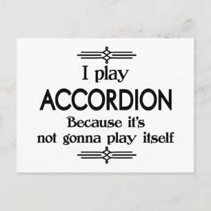 Accordion - Play Itself Funny Deco Music Postcard