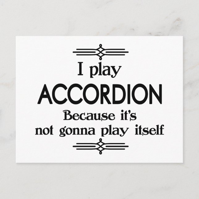 Accordion - Play Itself Funny Deco Music Postcard (Front)