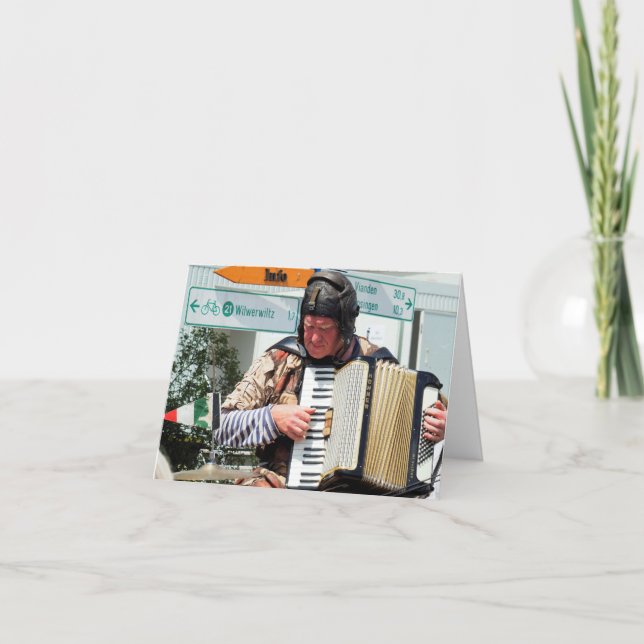 Accordion Player Accordionist Musician Missing You Card (Front)