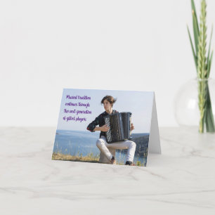 Accordion Player Accordionist Traditional Musician Card