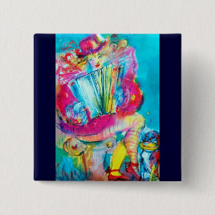 ACCORDION PLAYER IN THE NIGHT 2 INCH SQUARE BUTTON