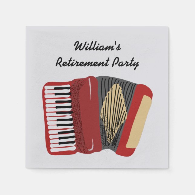 Accordion Players Polka Themed Party Napkin (Front)