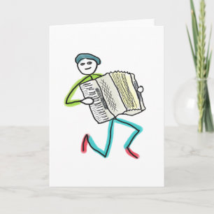 Accordion Playing Stickman Card