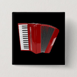 Accordion: Red Accordion 2 Inch Square Button
