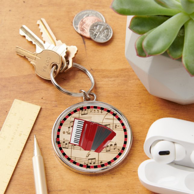 Accordion: Red Accordion keychain (Desk)