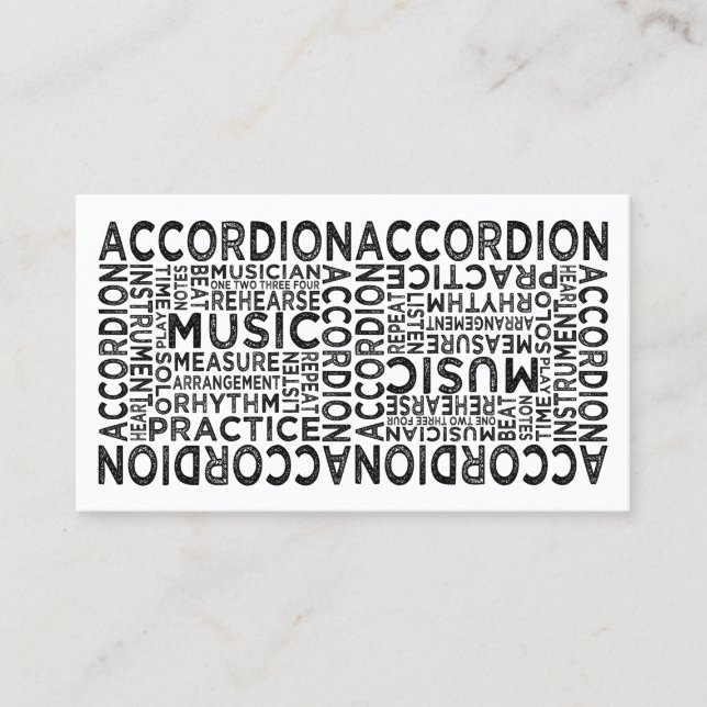 Accordion Typography Business Card (Front)