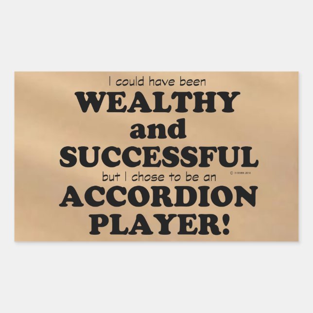 Accordion Wealthy & Successful Rectangular Sticker (Front)