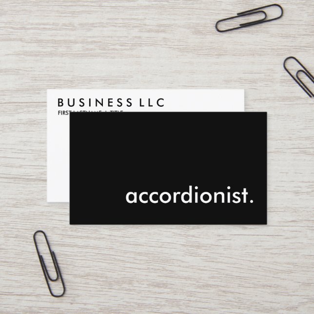accordionist. business card (Front/Back In Situ)