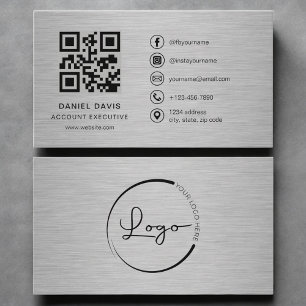 Account Executive Metal QR Code Business Card