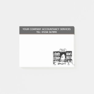 Accountancy Services Cartoon Theme to Personalise Post-it Notes