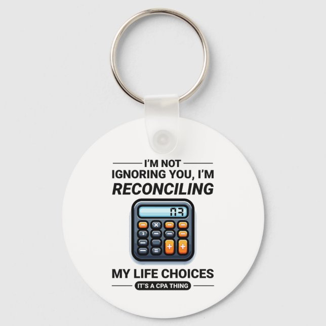 Accountant Accounting Bookkeeping Finance Funny Keychain (Front)