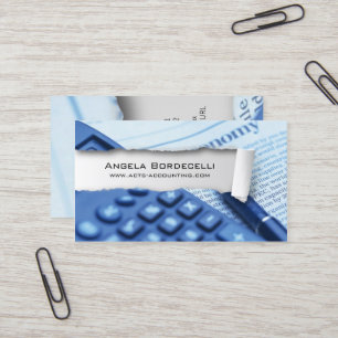 Accountant Accounting Ripped Paper Effect Business Card