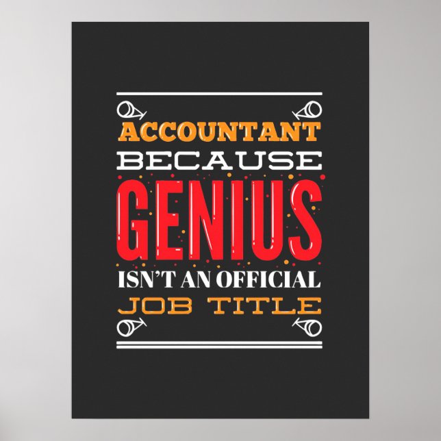 Accountant An Offical Job Title Poster (Front)
