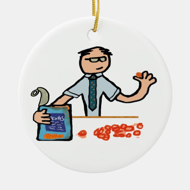 Accountant Bean Counter Ceramic Ornament (Front)