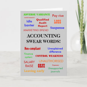 Accountant   Birthday   Accounting Swear Words Card