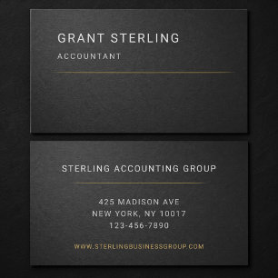Accountant Black Professional  Business Card