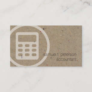 Accountant Bold Icon Natural Paper Texture Business Card