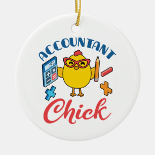 Accountant Chick Accounting CPA Graduation Women Ceramic Ornament