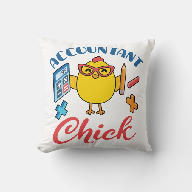 Accountant Chick Accounting CPA Graduation Women Throw Pillow (Front)