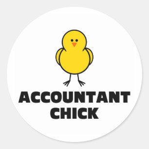Accountant Chick Classic Round Sticker