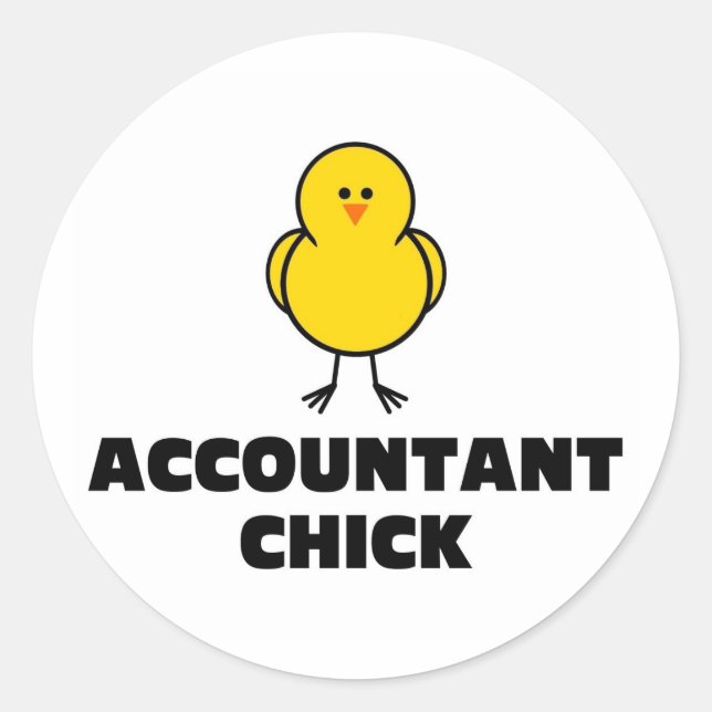 Accountant Chick Classic Round Sticker (Front)