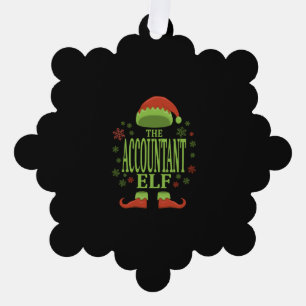 Accountant Christmas Elf Ornament Card