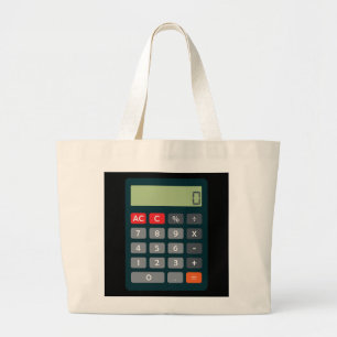 Accountant Costume Outfit Math Calculator   Large Tote Bag